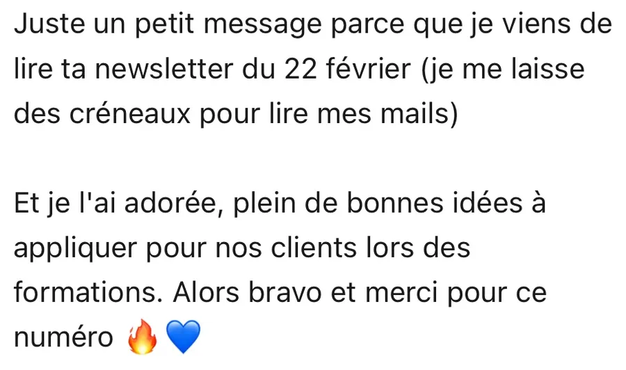 Témoignage lectrice